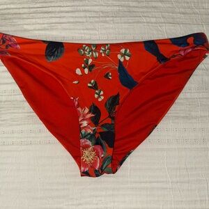 Floral Red Bikini Bottom